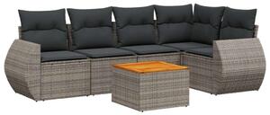 VidaXL Polyrattan Kerti Ülőgarnitúra - 6 részes - Szürke
