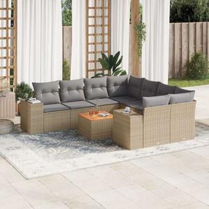 VidaXL Polyrattan Kerti Ülőgarnitúra - 9 részes - Bézs
