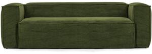 Zöld kordbársony háromüléses kanapé Kave Home Block 240 cm