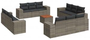 VidaXL Polyrattan Kerti Ülőgarnitúra - 13 részes - Szürke