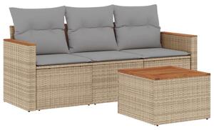VidaXL Polyrattan Kerti Ülőgarnitúra - 4 részes, Bézs