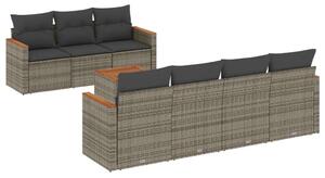 VidaXL Polyrattan Kerti Ülőgarnitúra - 8 részes - Szürke