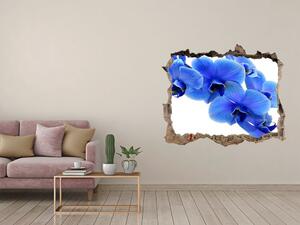 3d lyuk fal dekoráció Kék orchidea