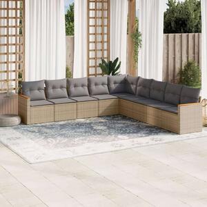 VidaXL Polyrattan Kerti Ülőgarnitúra - 9 részes - Bézs