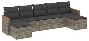 VidaXL Polyrattan Kerti Ülőgarnitúra - 7 részes - Szürke