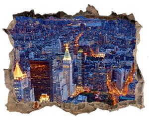 3d lyuk fal dekoráció New york éjjel