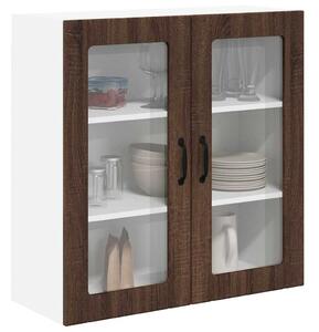 VidaXL Fali üveges szekrény LUCCA Barna Tölgy 80 x 31 x 80 cm