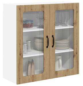 VidaXL Fali üveges szekrény LUCCA Kézműves Tölgy 80 x 31 x 80 cm