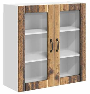VidaXL Fali üveges szekrény LUCCA Antik Fa 80 x 31 x 80 cm Szerelt Fa