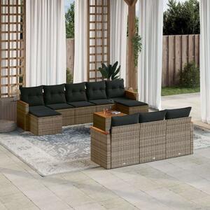 VidaXL Polyrattan Kerti Ülőgarnitúra - 11 részes - Szürke