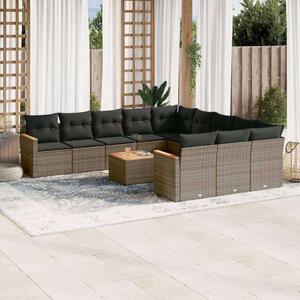 VidaXL Polyrattan Kerti Ülőgarnitúra - 12 részes - Szürke