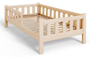 PINI gyermekágy 160x80 lakkozatlan fa matraccal - natúr