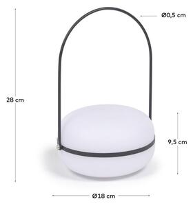 Fehér fekete műanyag hordozható kültéri lámpa Kave Home Tea