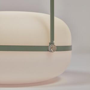 Fehér zöld műanyag hordozható kültéri lámpa Kave Home Tea