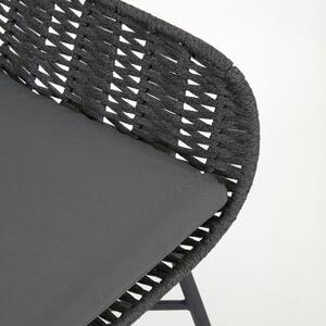 Fekete fonott kerti szék Kave Home Abeli