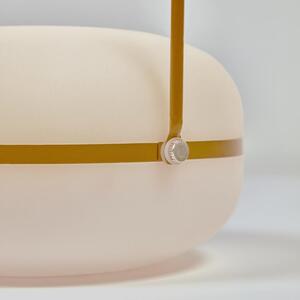 Fehér sárga műanyag hordozható kültéri lámpa Kave Home Tea
