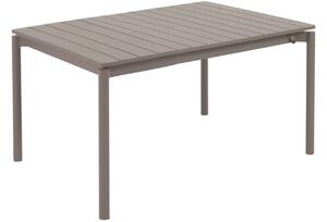 Matt barna fém összecsukható kerti asztal Kave Home Zaltana 140/200 x 90 cm