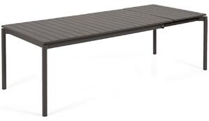 Matt fekete fém összecsukható kerti asztal Kave Home Zaltana 180/240 x 100 cm