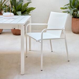 Matt fehér fém összecsukható kerti asztal Kave Home Zaltana 180/240 x 100 cm