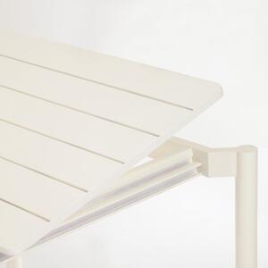 Matt fehér fém összecsukható kerti asztal Kave Home Zaltana 140/200 x 90 cm