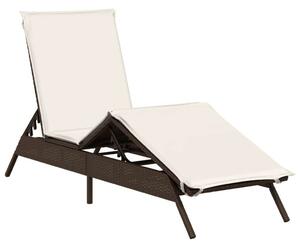 VidaXL Napozóágy - Polyrattan - Barna - 200cm