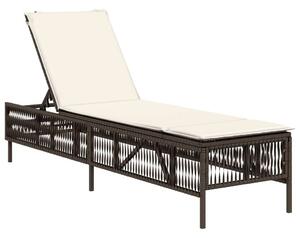 VidaXL Napozóágy - Barna Polyrattan - 198cm