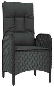 VidaXL Polyrattan Kerti Étkezőgarnitúra - 7 részes - Fekete