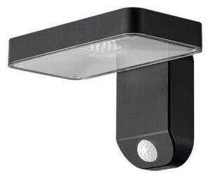 LED lámpatest , napelemes , oldalfali , 9 W , meleg fehér , mozgásérzékelős , fekete , négyzet , kültéri , IP44