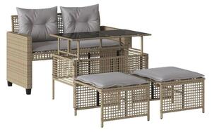 VidaXL Polyrattan Kerti Ülőgarnitúra - 4 Részes - Bézs