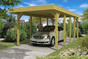 Nyitott garázs kocsibeálló Skanholz Carport314 314 x 708 cm, Tető nélkül