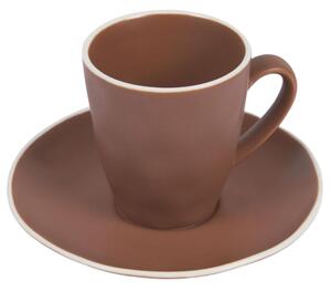 Barna porcelán csésze és csészealj Kave Home Öblítés 200 ml