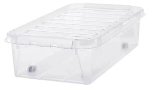SmartStore tárolódoboz fehér klipszekkel éskerekekkel Classic, 31 l, 31 l