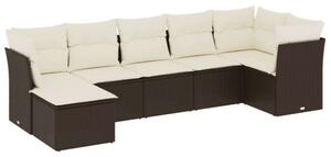 VidaXL Polyrattan Kerti Ülőgarnitúra - 7 részes - Barna