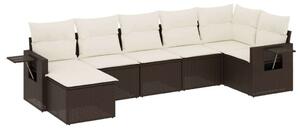 VidaXL Polyrattan Kerti Ülőgarnitúra - 7 részes - Barna