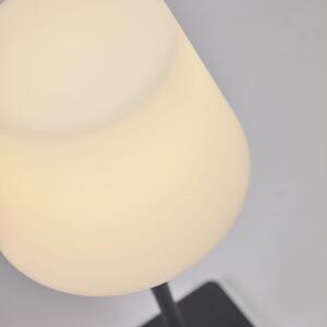 Fekete-fehér műanyag kerti asztali LED lámpa Kave Home Aluney
