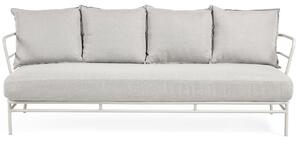 Világosszürke szövet kerti kanapé Kave Home Mareluz 197 cm fehér alappal