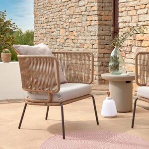 Bézs színű kötött kerti szék Kave Home Nadin