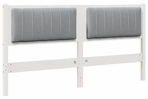 VidaXL Kárpitozott fejtámla fejtámlával Fehér 160 cm Tömör fenyőfa