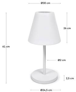 Fehér műanyag kerti asztali LED lámpa Kave Home Amaray