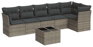 VidaXL Polyrattan Kerti Ülőgarnitúra - 7 részes - Szürke