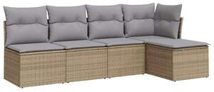 VidaXL Polyrattan Kerti Ülőgarnitúra - 5 részes - Bézs