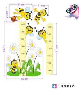 Gyerekszoba falmatrica - Méhecskés magasságmérő 150cm