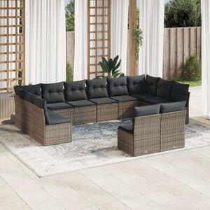 VidaXL Polyrattan Kerti Ülőgarnitúra - 12 részes - Szürke