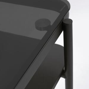 Fekete üveg fésülködőasztal Kave Home Galatia 80 x 44,5 cm