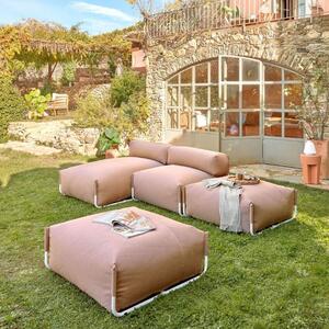 Rózsaszín szövet kerti modul Kave Home Négyzet 101 x 165 cm