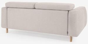 Fehér szövet háromüléses kanapé Kave Home Singa 215 cm
