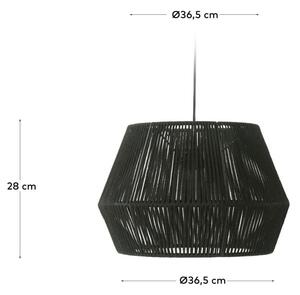 Fekete szőtt függőlámpa Kave Home Cantia Ø 36,5 cm