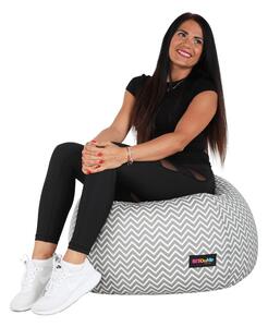 Babzsák, szürkés-fehér/cik cak minta, GOMBY