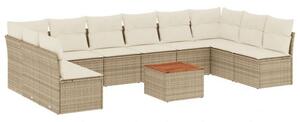 VidaXL Polyrattan Kerti Ülőgarnitúra - 11 részes - Bézs