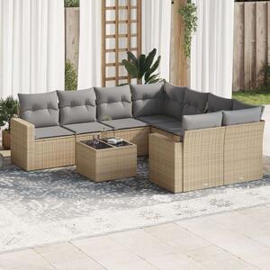 VidaXL Polyrattan Kerti Ülőgarnitúra - 9 részes - Bézs